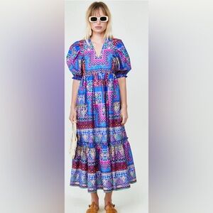 HUNTER BELL- Palmer dress, Bohemian Blue and Pink Maxi